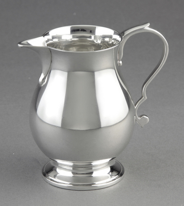 Early Georgian Reproduction Silver Tea Set - Bullet Teapot, Hot Water Jug, Sparrow Beak Milk Jug, Sugarbowl